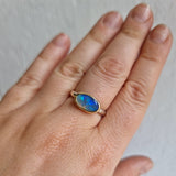 Horizon-Set Crystal Opal Ring sz P