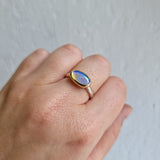 Horizon-Set Crystal Opal Ring sz P