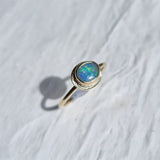 Dark Opal Gold Halo Ring