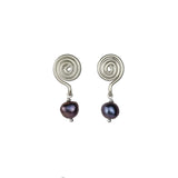 Pearl Spiral Earrings