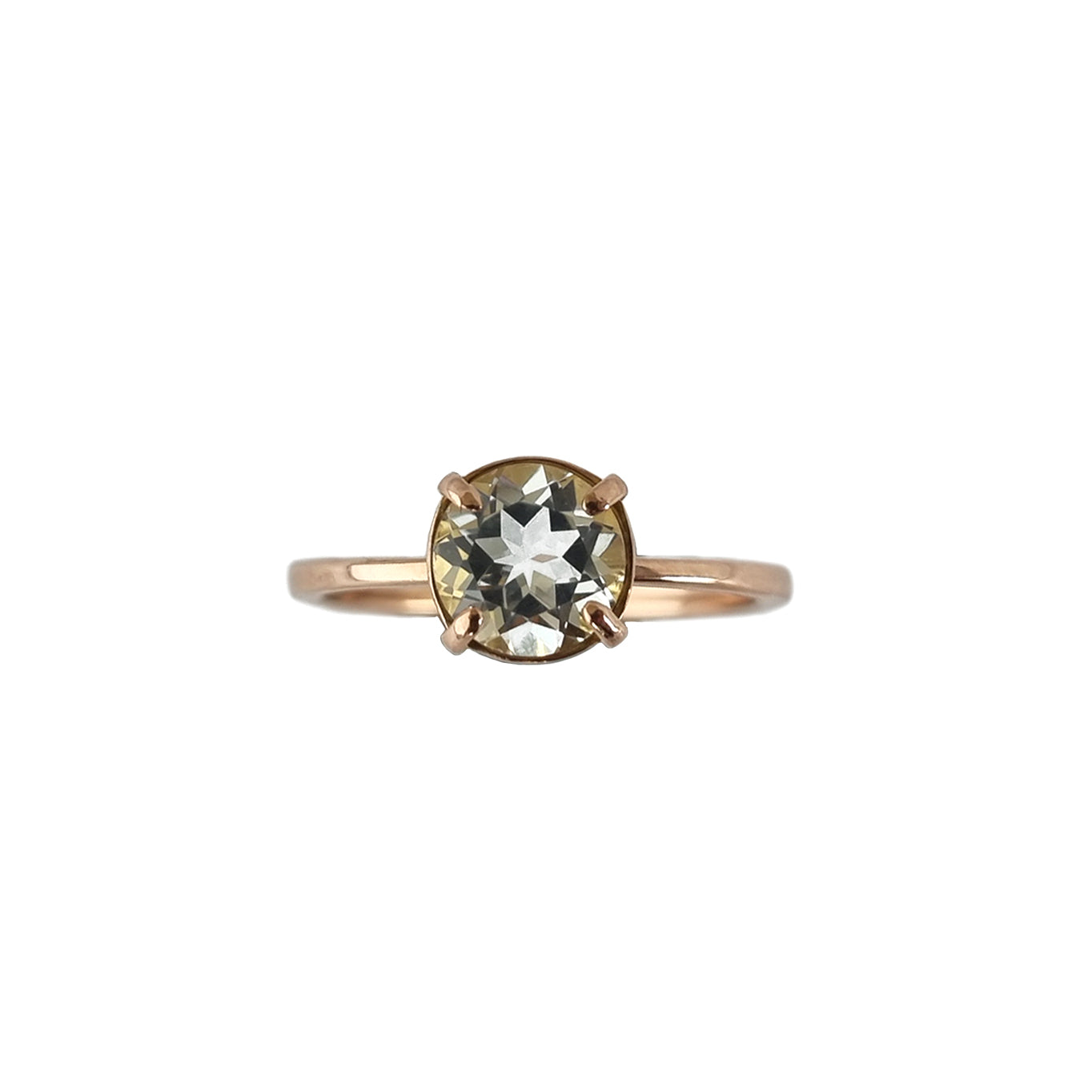 Handcrafted 18ct Rose Gold engagement ring featuring a solitaire claw set Tasmanian Topaz Killiecrankie Diamond.