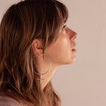 Emily Eliza Arlotte Handcrafted Fine Jewellery - Editorial Photoshoot Cassie Sullivan Photography Model Double Exposure Sterling Silver Venus Symbol Large Oversized Hoop Earrings Feminine Feminism Feminist Female Femme Boho Bohemian Witchy Style Fashion