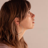 Emily Eliza Arlotte Handcrafted Fine Jewellery - Editorial Photoshoot Cassie Sullivan Photography Model Double Exposure Sterling Silver Venus Symbol Large Oversized Hoop Earrings Feminine Feminism Feminist Female Femme Boho Bohemian Witchy Style Fashion