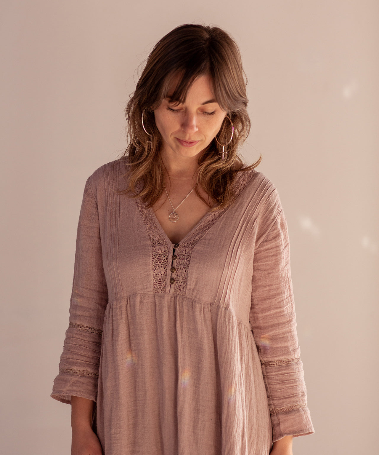 Emily Eliza Arlotte Handcrafted Fine Jewellery - Editorial Photoshoot Cassie Sullivan Photography Model Double Exposure Sterling Silver Venus Symbol Large Oversized Hoop Earrings Feminine Feminism Feminist Female Femme Boho Bohemian Witchy Style Fashion