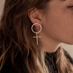 Emily Eliza Arlotte Handcrafted Fine Jewellery - Handmade Australian Tasmanian Jewelry Ethically Made Sustainable Recycled Sterling Silver Charm Art Deco Venus Symbol Symbolic Feminine Feminist Feminism Femme Power Contemporary Statement Unique Trendy Modern Earrings Studs Boho Bohemian Gypsy Witchy Alternative Style Festival Fashion Cassie Sullivan Photography Editorial 