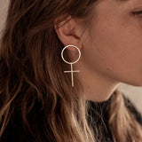 Emily Eliza Arlotte Handcrafted Fine Jewellery - Handmade Australian Tasmanian Jewelry Ethically Made Sustainable Recycled Sterling Silver Charm Art Deco Venus Symbol Symbolic Feminine Feminist Feminism Femme Power Contemporary Statement Unique Trendy Modern Earrings Studs Boho Bohemian Gypsy Witchy Alternative Style Festival Fashion Cassie Sullivan Photography Editorial 