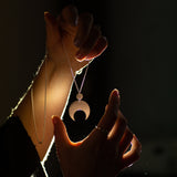 Emily Eliza Arlotte Handcrafted Fine Jewellery - Handmade Australian Tasmanian Jewelry Ethically Made Sustainable Recycled Sterling Silver Charm Necklace Half Moon Crescent Celestial Goddess Pendant Contemporary Dainty Statement Unique Trendy Modern Necklace Boho Bohemian Gypsy Witchy Alternative Style Festival Fashion