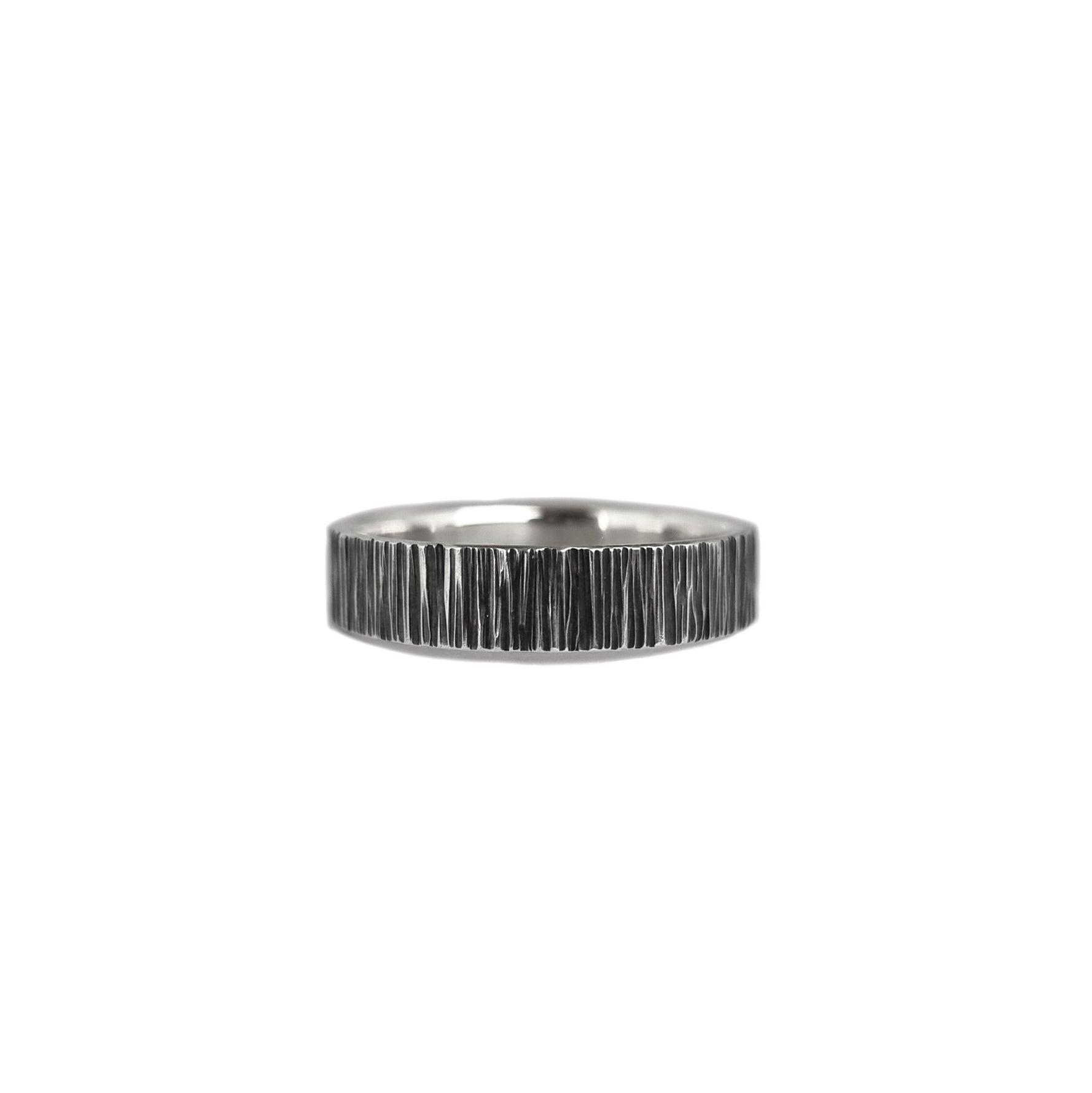 Emily Eliza Arlotte Jewellery - Gender Neutral Unisex Genderless Textured Sterling Silver Oxidised Black Ring Mens jewelry Handmade Wedder Wedding Band Marriage Simple Contemporary Handmade Handcrafted Made in Tasmania Australia Ethical Eco Environmentally Friendly