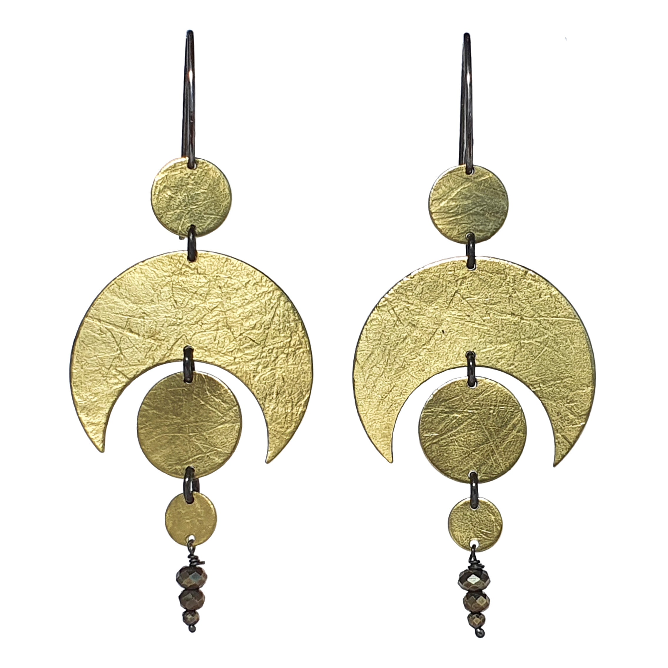Celestial Earrings with Pyrite