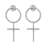 Emily Eliza Arlotte Handcrafted Fine Jewellery - Handmade Australian Tasmanian Jewelry Ethically Made Sustainable Recycled Sterling Silver  Charm Art Deco Venus Symbol Symbolic Feminine Feminist Feminism Femme Power Contemporary Statement Unique Trendy Modern Earrings Studs Boho Bohemian Gypsy Witchy Alternative Style Festival Fashion