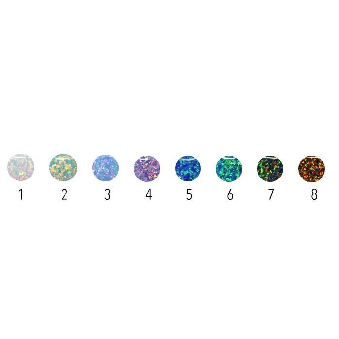 Coloured number chart of the opal colour options by Emily Eliza Arlotte handcrafted Fine Jewellery