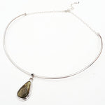 Emily Eliza Arlotte handcrafted Fine Jewellery - Contemporary Meteorite Pendant Necklace Choker Sterling Silver Black Spinel Tasmanian