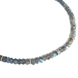 Emily Eliza Arlotte Handcrafted Fine Jewellery - Handmade Australian Tasmanian Jewelry Ethically Made Sustainable Recycled Sterling Silver Chain Labradorite Bead Beaded Choker Necklace Contemporary Dainty Statement Unique Trendy Modern Necklace Boho Bohemian Gypsy Witchy Alternative Style Festival Fashion