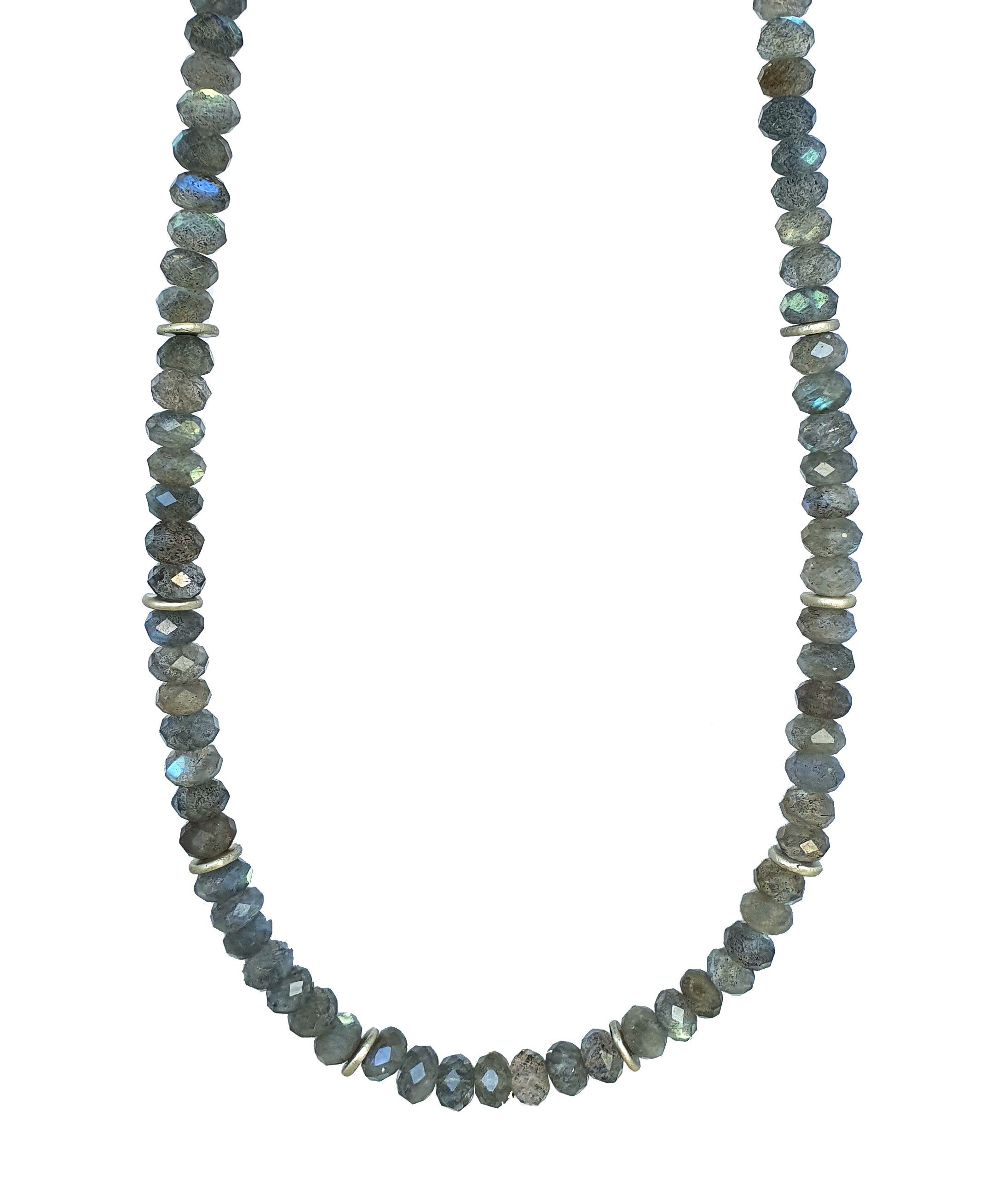 Emily Eliza Arlotte Handcrafted Fine Jewellery - Handmade Australian Tasmanian Jewelry Ethically Made Sustainable Recycled Sterling Silver Chain Labradorite Bead Beaded Choker Necklace Contemporary Dainty Statement Unique Trendy Modern Necklace Boho Bohemian Gypsy Witchy Alternative Style Festival Fashion