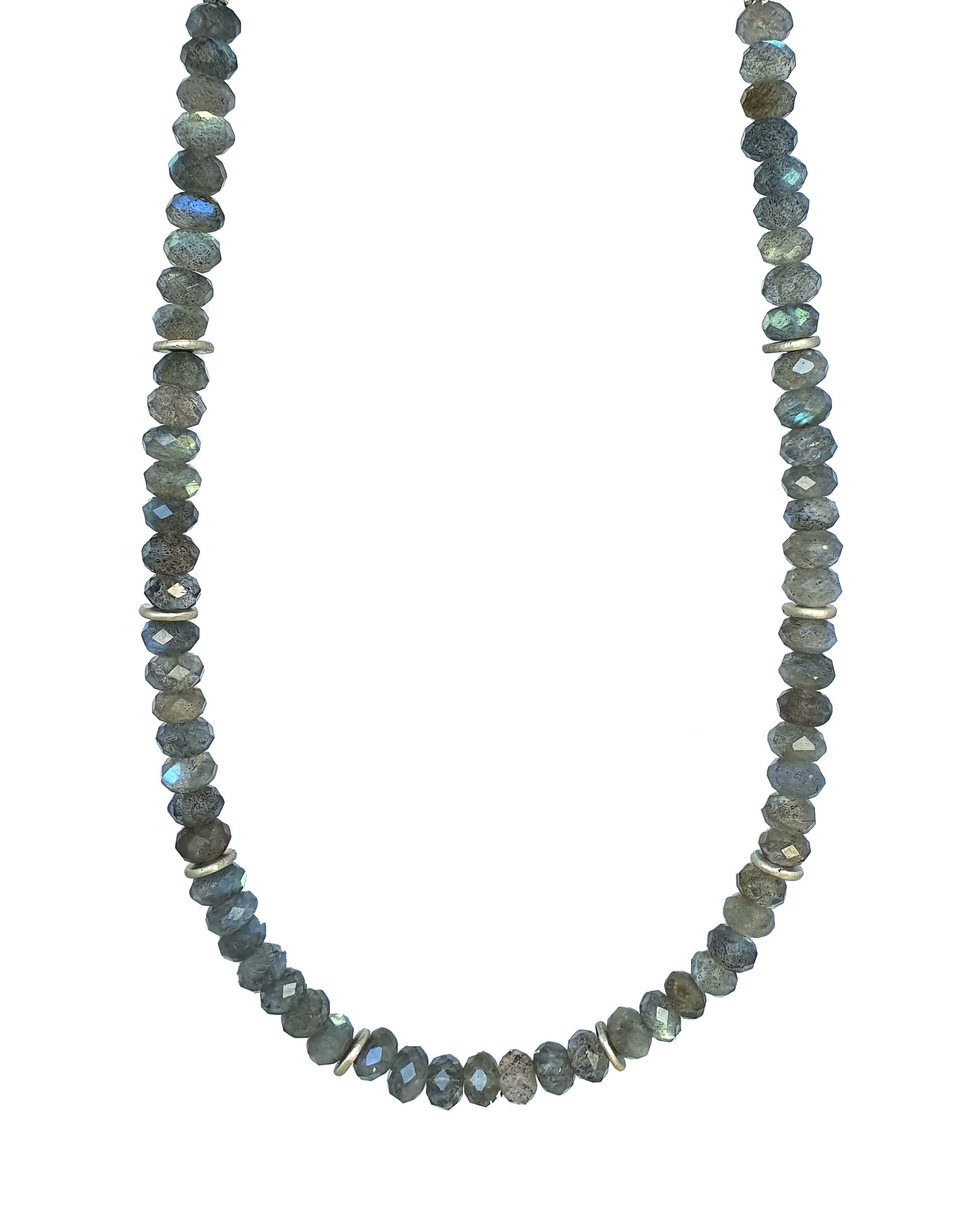 Emily Eliza Arlotte Handcrafted Fine Jewellery - Handmade Australian Tasmanian Jewelry Ethically Made Sustainable Recycled Sterling Silver Chain Labradorite Bead Beaded Choker Necklace Contemporary Dainty Statement Unique Trendy Modern Necklace Boho Bohemian Gypsy Witchy Alternative Style Festival Fashion