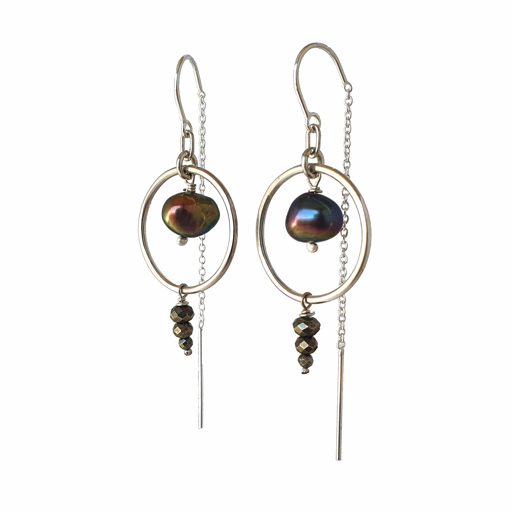 Emily Eliza Arlotte Handcrafted Fine Jewellery - Handmade Australian Tasmanian Jewelry Ethically Made Sustainable Recycled Sterling Silver Earrings Circle Pearl Pyrite Thread Stud Yoga Art Deco Contemporary Dainty Statement Unique Trendy Modern Necklace Boho Bohemian Gypsy Witchy Alternative Style Festival Fashion