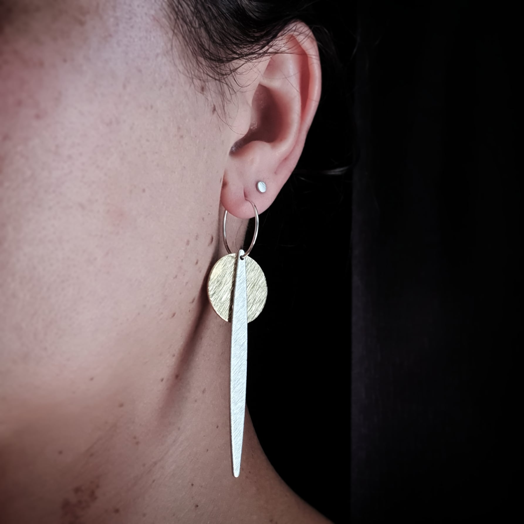 Emily Eliza Arlotte Handcrafted Fine Jewellery - Handmade Australian Tasmanian Jewelry Ethically Made Sustainable Recycled Sterling Silver Brass Copper Hook Charm Arc Earrings Half Moon Art Deco Contemporary Dainty Statement Unique Trendy Modern Necklace Boho Bohemian Gypsy Witchy Alternative Style Festival Fashion